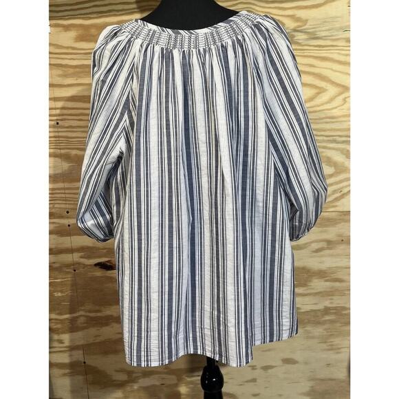 Catherines Embroidered Button Down Peasant Blouse Boho 1/2 Sleeve Size 3XP - Picture 2 of 13